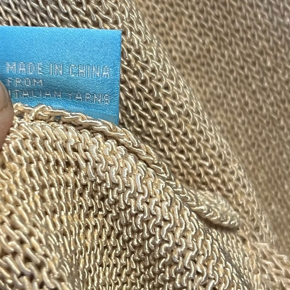 J. McLaughlin Sweater Havana Yarn Beige V-Neck Knit Sz M EUC - Picture 10 of 10